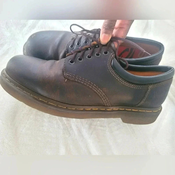 DR. MARTENS AIRWAIR brown leather classic lace-up oxfords work shoes, Men's 10 - Picture 7 of 13